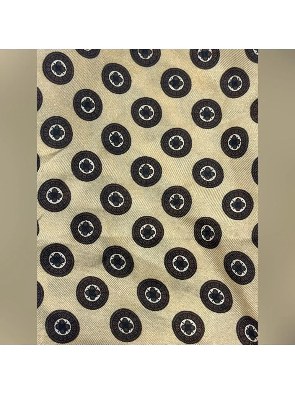 Echo Scarf Vintage Brown Tan Geometric Print Hand Rolled